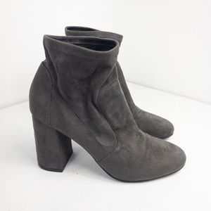 Abound Suede Sock booties heels, Size 9M